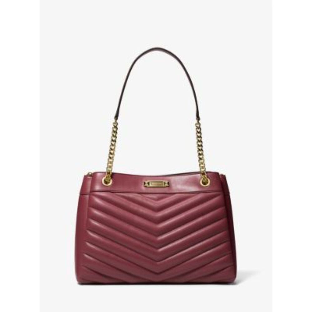 Michael Kors Whitney Medium Quilted Tote Bag – Oxblood – NWT
